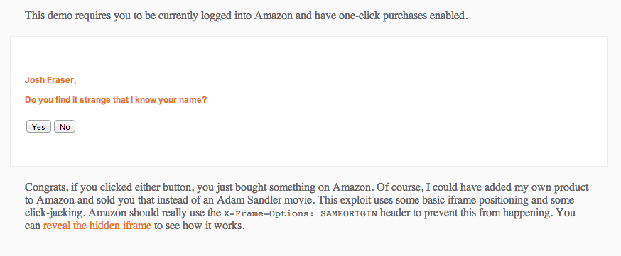 amazon-clickjacking